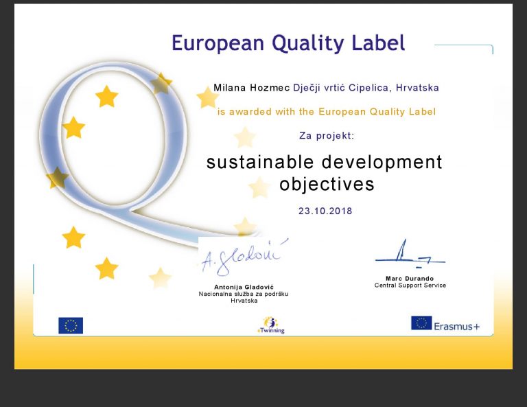 EUROPSKA OZNAKA KVALITETE ZA 2018.